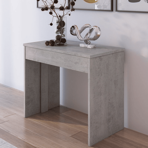 Mesa de consola extensível Epsilon Cimento cinzento 90 x 75 x 49 cm