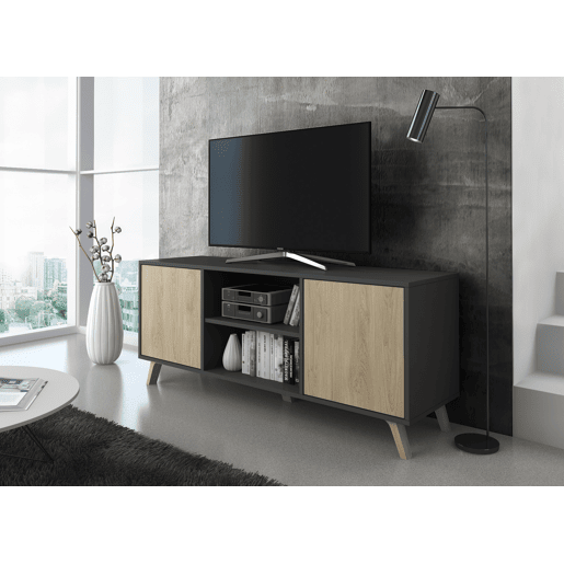 Suporte de TV Wind 140 Cinzento antracite - Puccini 136,8 x 56,9 x 39,6 cm Suporte de TV Wind 140 Cinzento antracite - Puccini 136,8 x 56,9 x 39,6 cm