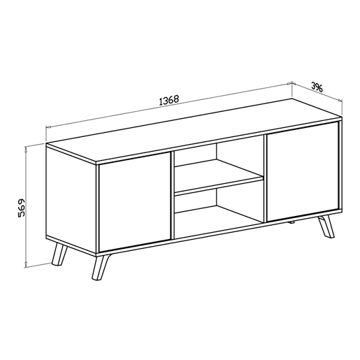 Suporte de TV Wind 140 Cinzento antracite - Puccini 136,8 x 56,9 x 39,6 cm Suporte de TV Wind 140 Cinzento antracite - Puccini 136,8 x 56,9 x 39,6 cm
