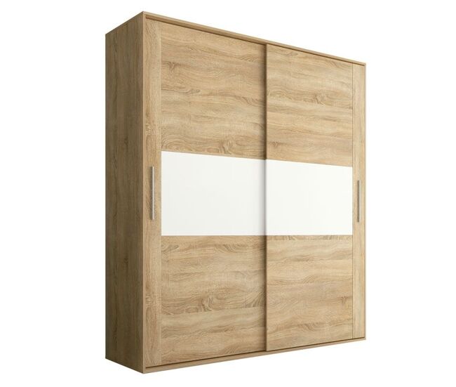 Armario de puertas correderas y gran capacidad en cambria y blanco 180x207,6 cm uniq cambria - blanco 180 x 207,6 x 55 cm