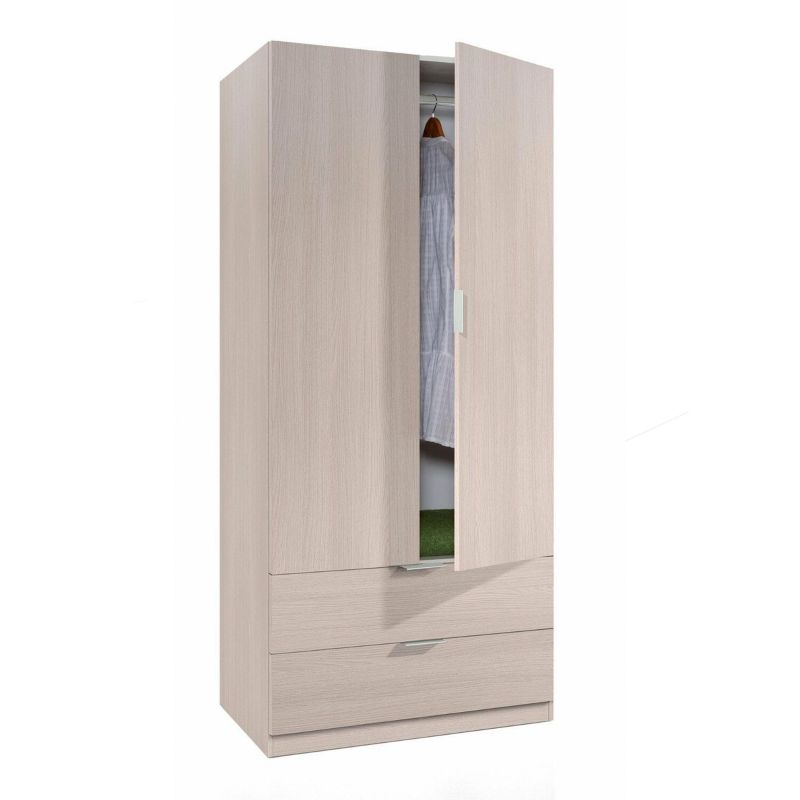 Armario low cost 2 puertas 2 cajones roble 81,5(armario)/75(cajón) x 180(armario)/13(cajón) x 52(armario)/45(cajón) cm