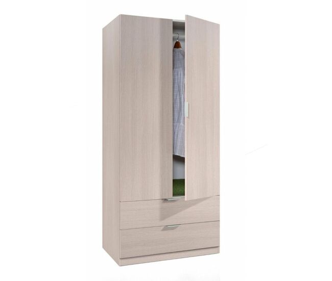 Armario low cost 2 puertas 2 cajones roble 81,5(armario)/75(cajón) x 180(armario)/13(cajón) x 52(armario)/45(cajón) cm