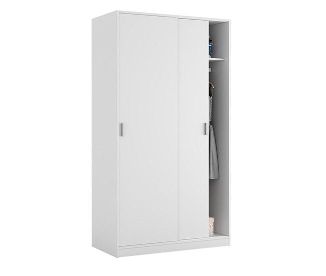 Armario de puertas correderas y diseño compacto en blanco artik 100x200 cm max blanco artik (blanco mate) 100 x 200 x 50 cm