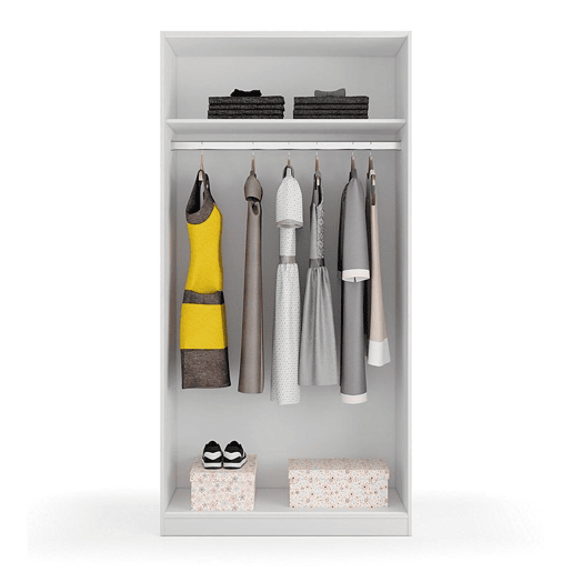 Máximo de 2 roupeiros com portas de correr Artik White (Branco mate) 100 x 200 x 50 cm