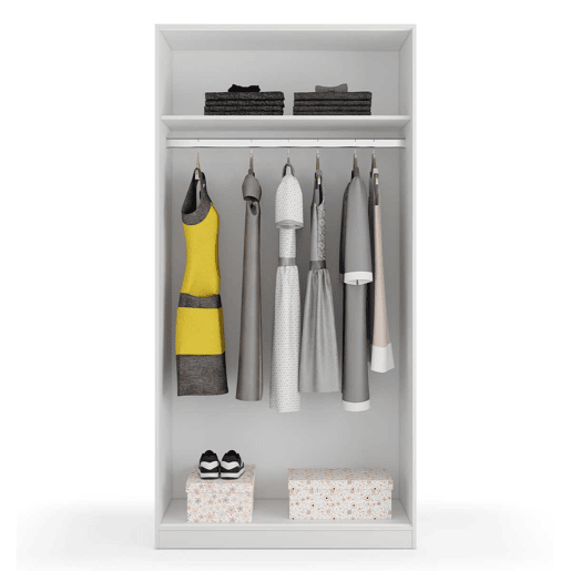 Máximo de 2 roupeiros com portas de correr Artik White (Branco mate) 100 x 200 x 50 cm