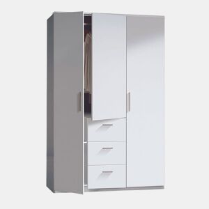 Roupeiro Roupeiro 3 portas Blanco Brillo 120 x 200 x 52 cm