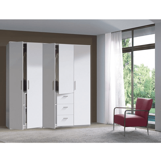 Roupeiro Roupeiro 3 portas Blanco Brillo 120 x 200 x 52 cm Roupeiro Roupeiro 3 portas Blanco Brillo 120 x 200 x 52 cm