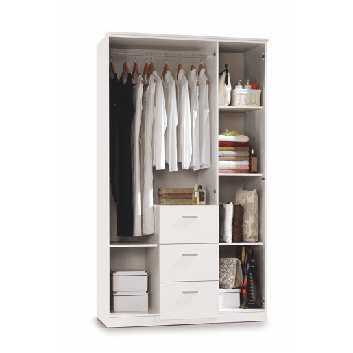 Roupeiro Roupeiro 3 portas Blanco Brillo 120 x 200 x 52 cm Roupeiro Roupeiro 3 portas Blanco Brillo 120 x 200 x 52 cm