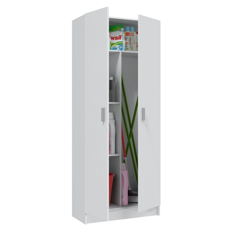 Armario multiusos 2 puertas 3 zonas blanco 73 x 180 x 37 cm