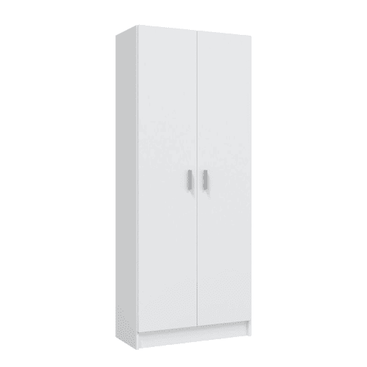 Armário multiusos 2 portas 3 zonas Branco 73 x 180 x 37cm cm Armário multiusos 2 portas 3 zonas Branco 73 x 180 x 37cm cm