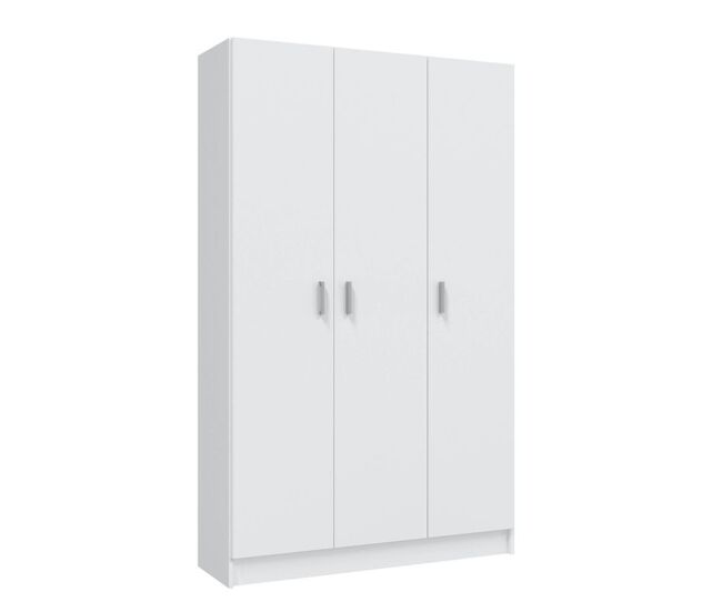Armario de 3 puertas 109x180 cm multiusos blanco 180cm x 180 x 37 cm