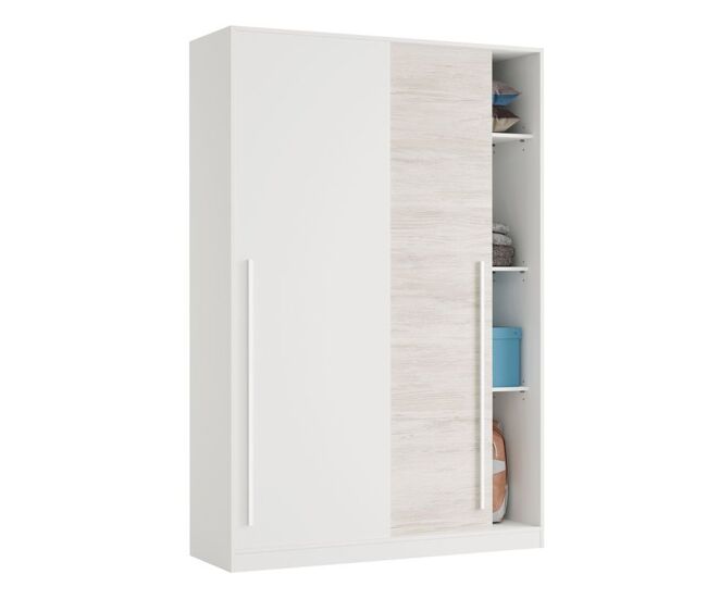 Armario 2 puertas correderas aglomerado blanco 200x120x50cm