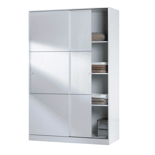 Roupeiro com porta de correr Branco brilhante 120 x 200 x 50cm cm Roupeiro com porta de correr Branco brilhante 120 x 200 x 50cm cm