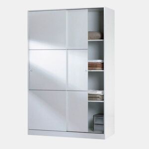 Roupeiro com porta de correr Branco brilhante 120 x 200 x 50cm cm