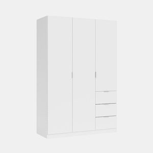 Roupeiro LCX 3 portas 3 gavetas Branco 135 x 200 x 52 cm