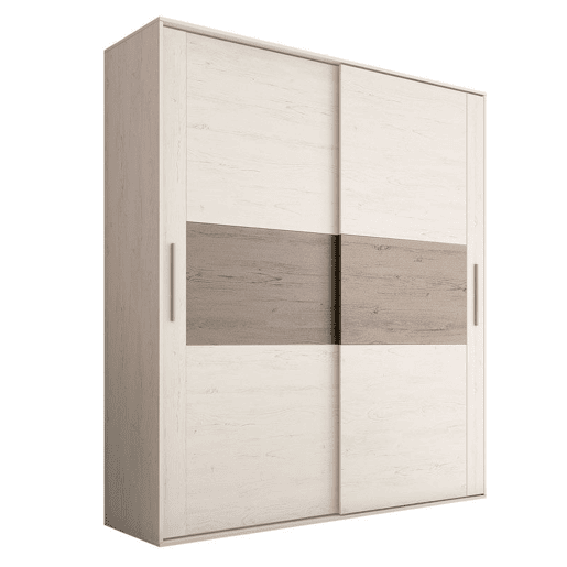Roupeiro 2 portas de correr Uniq 180 Pinho Andersen - Cinzento 180 x 207,6 x 55 cm