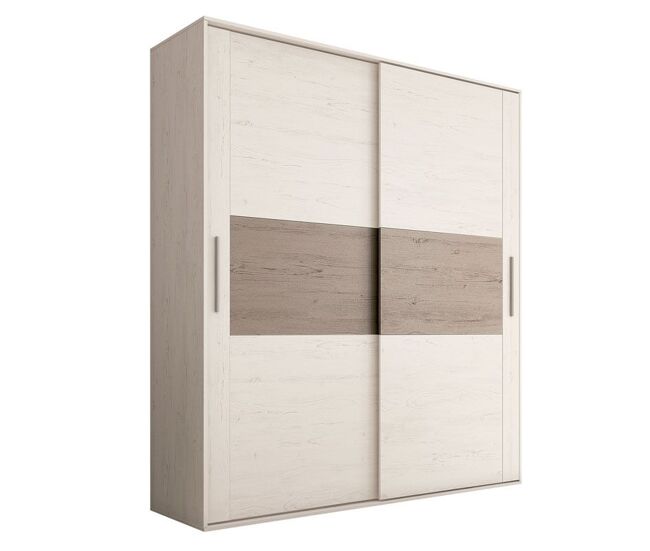 Armario de puertas correderas y gran capacidad en andersen pino y gris 180x207,6 cm uniq andersen pino - gris 180 x 207,6 x 55 cm