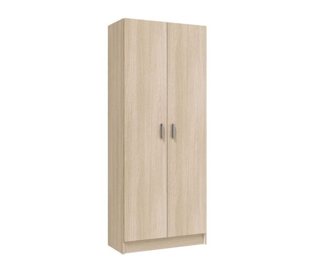 Armario de 2 puertas en roble 73x180 cm multiusos roble 73 x 180 x 37 cm