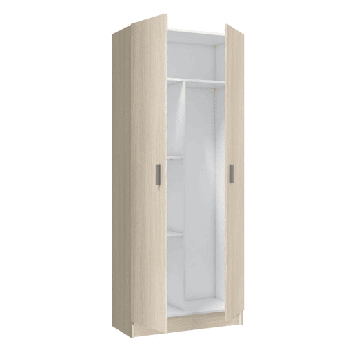 Armário multiusos 2 portas 3 zonas Carvalho 73 x 180 x 37cm cm Armário multiusos 2 portas 3 zonas Carvalho 73 x 180 x 37cm cm