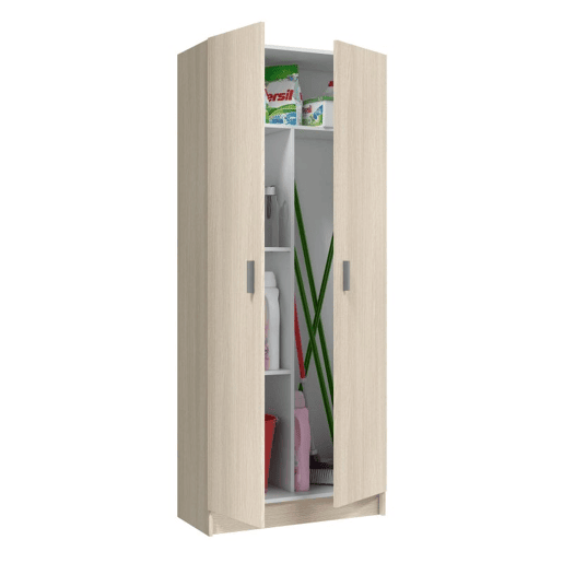 Armário multiusos 2 portas 3 zonas Carvalho 73 x 180 x 37cm cm Armário multiusos 2 portas 3 zonas Carvalho 73 x 180 x 37cm cm