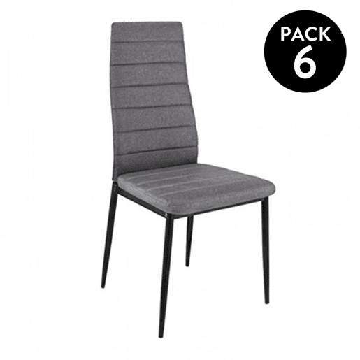 Conjunto de 6 cadeiras de jantar Yuri Cinzento escuro - Preto 39 x 97 x 38 cm