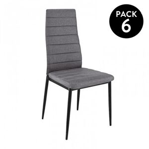 Conjunto de 6 cadeiras de jantar Yuri Cinzento escuro - Preto 39 x 97 x 38 cm