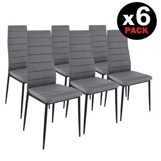 Conjunto de 6 cadeiras de jantar Yuri Cinzento escuro - Preto 39 x 97 x 38 cm