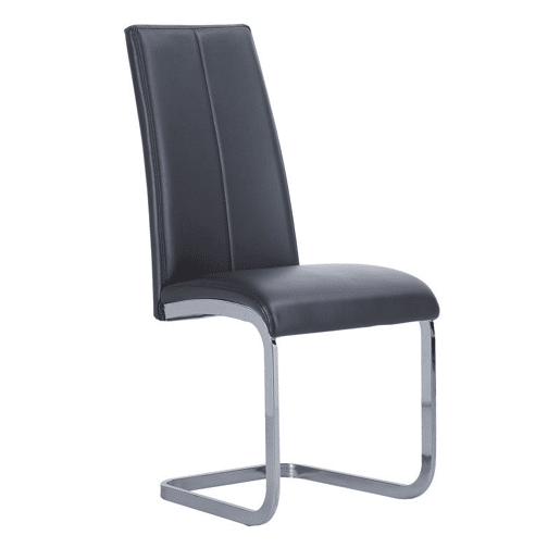 Conjunto de 4 cadeiras de jantar em pele Smile Preto 44,9 x 100 x 38 cm
