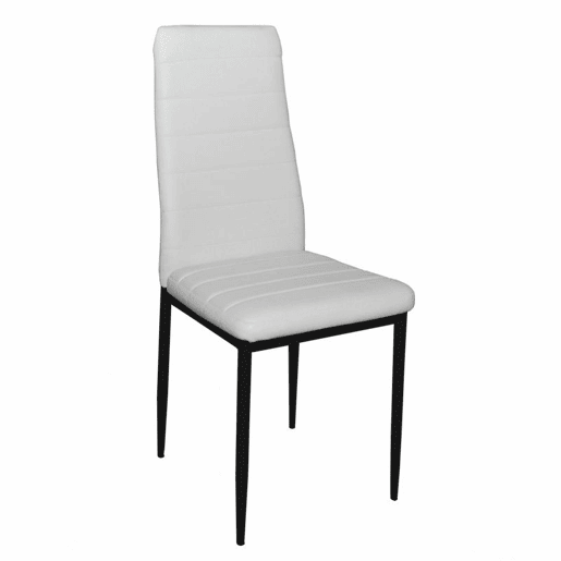 Pack 6 cadeiras de jantar em couro sintético Emi Branco - Preto 44 x 96 x 42 cm
