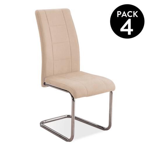 Conjunto de 4 cadeiras de jantar San San Beige 44 x 100 x 61cm cm