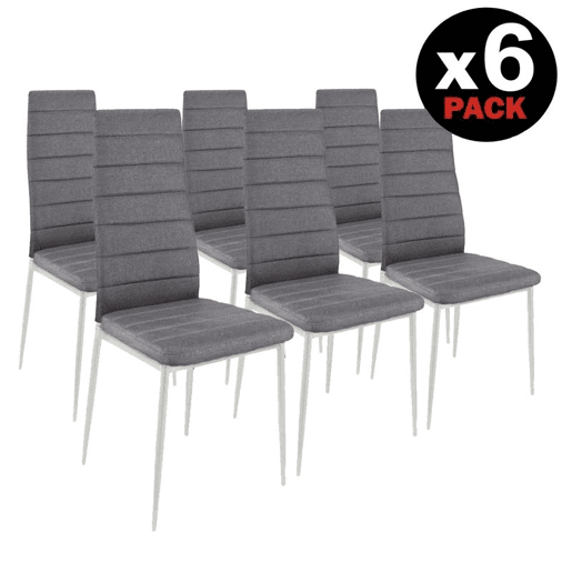 Conjunto de 6 cadeiras de jantar Yuri Cinzento-escuro-branco 39 x 97 x 38 cm