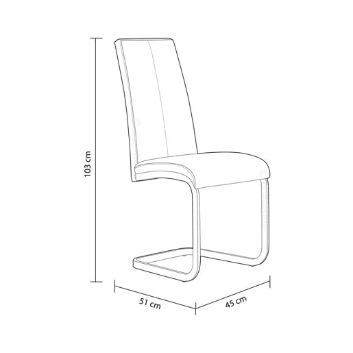 Conjunto de 4 cadeiras de jantar Smile em tecido Cinzento antracite Smile 45,3 x 100 x 38cm cm