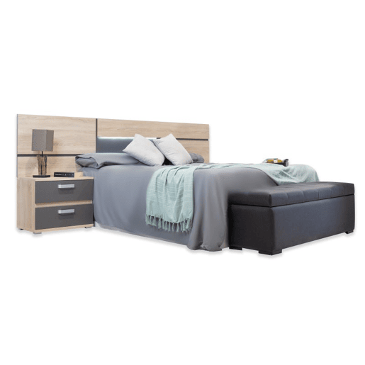 Cabeceira da cama Ataneq Pure Leds Cambria - Grafite 260 x 60 x 3,2 cm