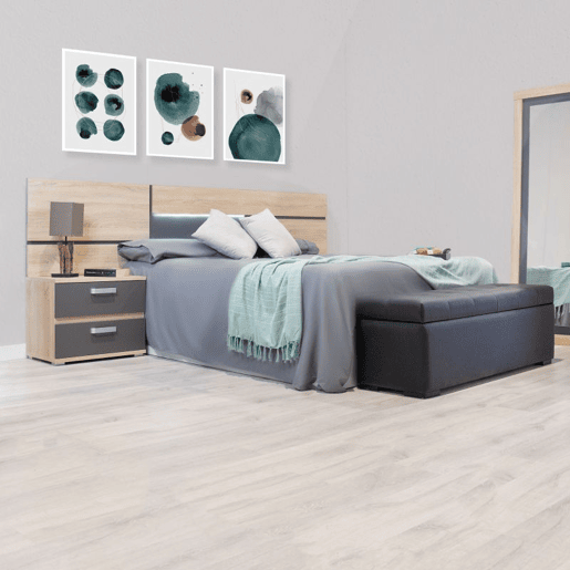 Cabeceira da cama Ataneq Pure Leds Cambria - Grafite 260 x 60 x 3,2 cm