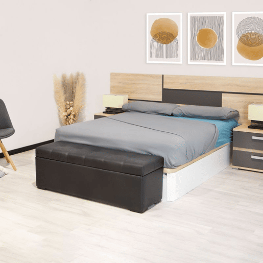 Cabeceira da cama Ataneq Pure Leds Cambria - Grafite 260 x 60 x 3,2 cm