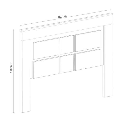Cabeceira Lara 160 Cambria - Branco 160 x 119,3 x 3,8 cm