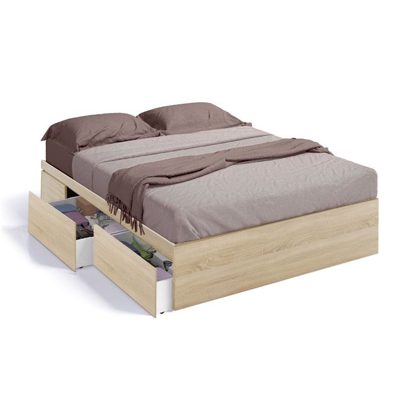 Cama kendra roble canadian 156 x 37 x 196 cm