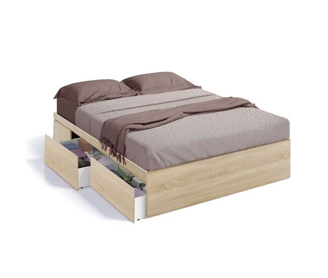 Cama kendra roble canadian 156 x 37 x 196 cm