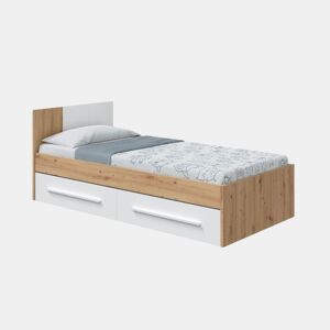 Cama Noa Artik Branco (Branco mate) - Carvalho Nodi 196 x 77(cabecero),41(pies) x 97 cm