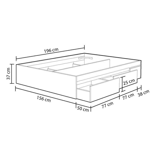 Cama Kendra Artik White (Branco mate) 156 x 37 x 196 cm