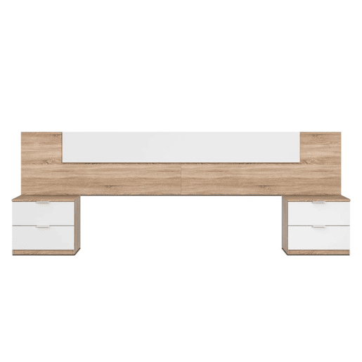 Cabeceira Luca com mesas de cabeceira Artik White (Branco mate) - Carvalho canadiano 247 x 95 x 38 cm Cabeceira Luca com mesas de cabeceira Artik White (Branco mate) - Carvalho canadiano 247 x 95 x 38 cm