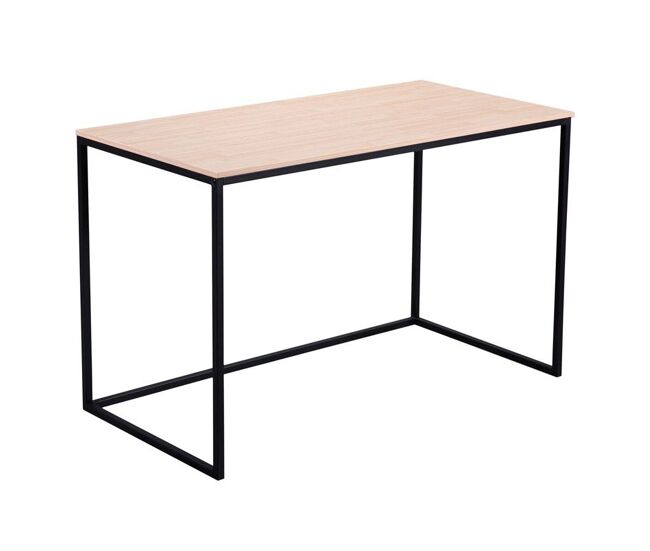 Mesa de escritorio con estructura metálica en negro y roble salvaje 120x60 cm mia roble salvaje - negro 120x60 cm