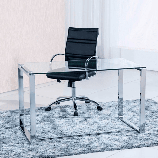 Secretária Benetto XL Metal cromado 120 x 74 x 60 cm Secretária Benetto XL Metal cromado 120 x 74 x 60 cm