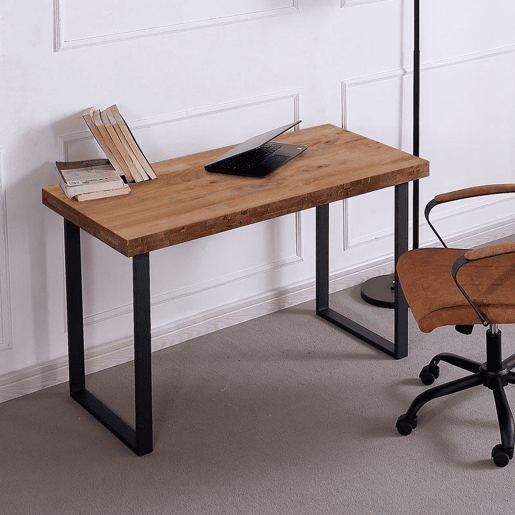 Mesa de estudo natural Carvalho boreal - Preto 120 cm