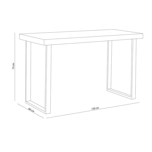 Mesa de estudo natural Carvalho boreal - Preto 120 cm