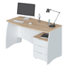 Secretária Stil Buc 3 gavetas Artik White (Branco mate) - Carvalho canadiano 136 x 74 x 67 cm