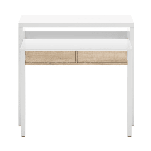 Secretária extensível Mesa Artik White (Branco mate) - Carvalho canadiano 98,5 x 87,5 x 36u201366 cm Secretária extensível Mesa Artik White (Branco mate) - Carvalho canadiano 98,5 x 87,5 x 36u201366 cm