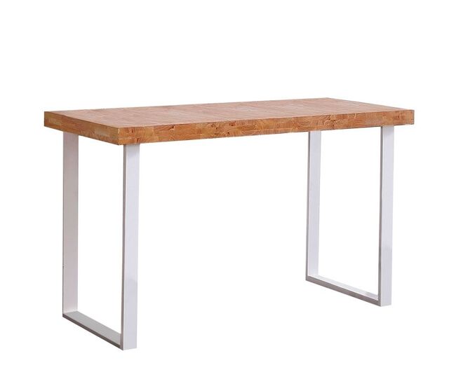 Mesa de escritorio con patas metálicas en blanco y roble salvaje 120x60 cm natural roble salvaje - blanco 120 cm