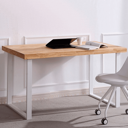 Mesa de estudo natural Carvalho selvagem - Branco 120 cm Mesa de estudo natural Carvalho selvagem - Branco 120 cm