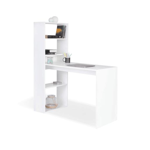 Mesa de estudo Qanik com prateleiras Branco 120,5 x 140 x 49,5 cm